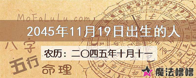 2045年11月19日出生的人