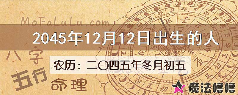 2045年12月12日出生的人
