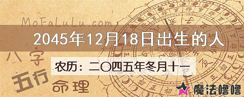 2045年12月18日出生的人