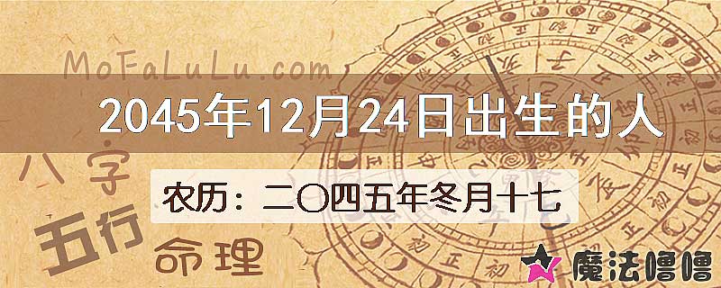 2045年12月24日出生的人