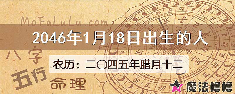 2046年1月18日出生的人