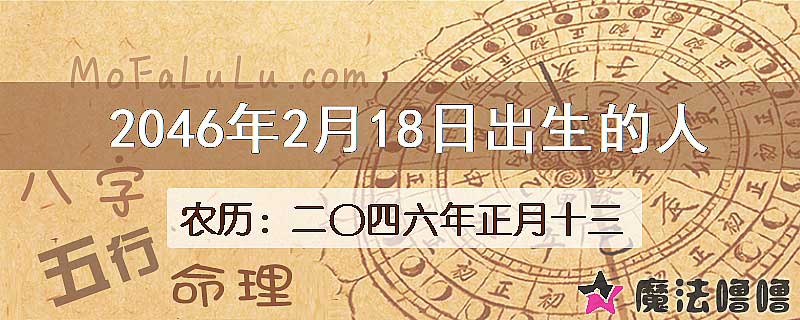 2046年2月18日出生的人