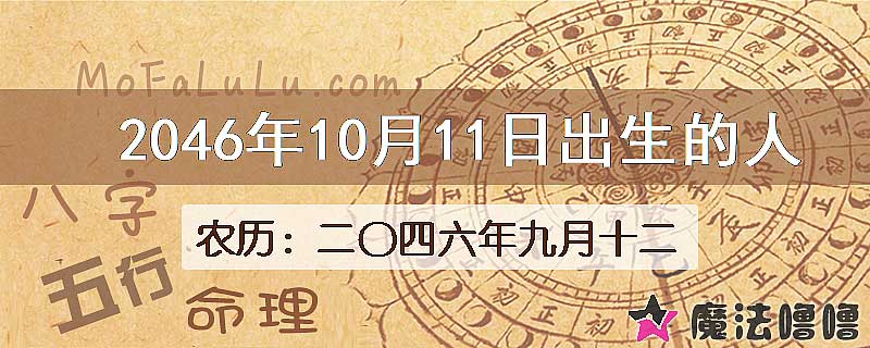 2046年10月11日出生的人