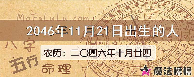 2046年11月21日出生的人
