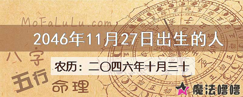2046年11月27日出生的人