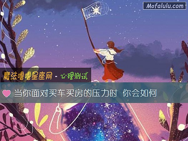 当你面对买车买房的压力时 你会如何