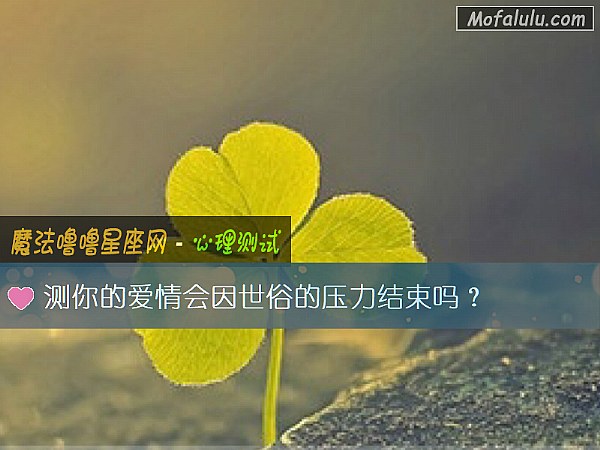 测你的爱情会因世俗的压力结束吗？